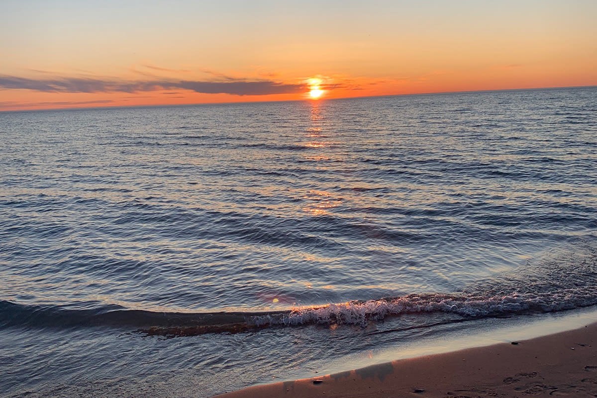 Esch Road Beach sunset — Lake Michigan