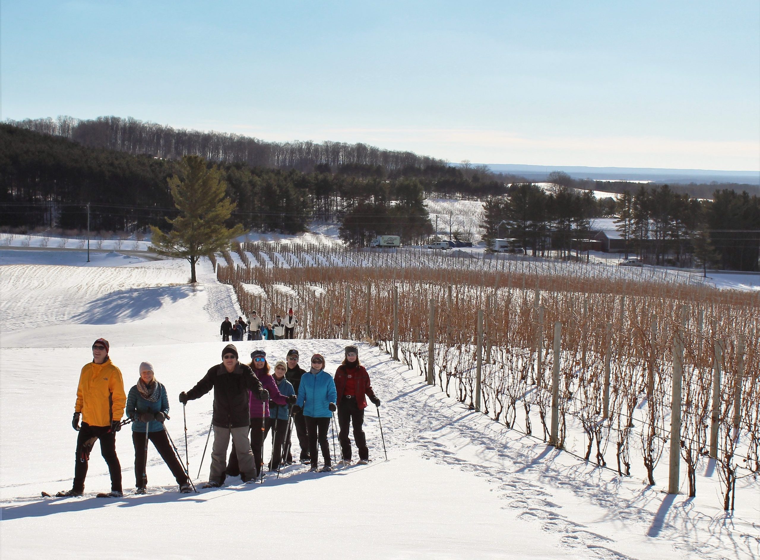 Old Mission Peninsula snowshoe wine tour